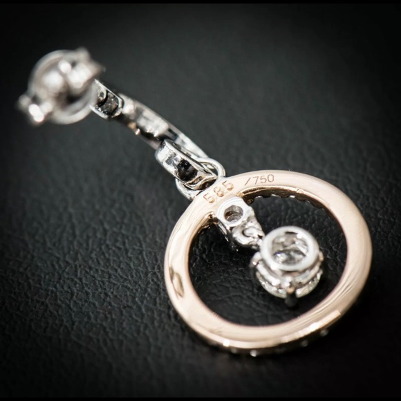 Certified 14K/18K White & Rose Gold Diamond Ear.